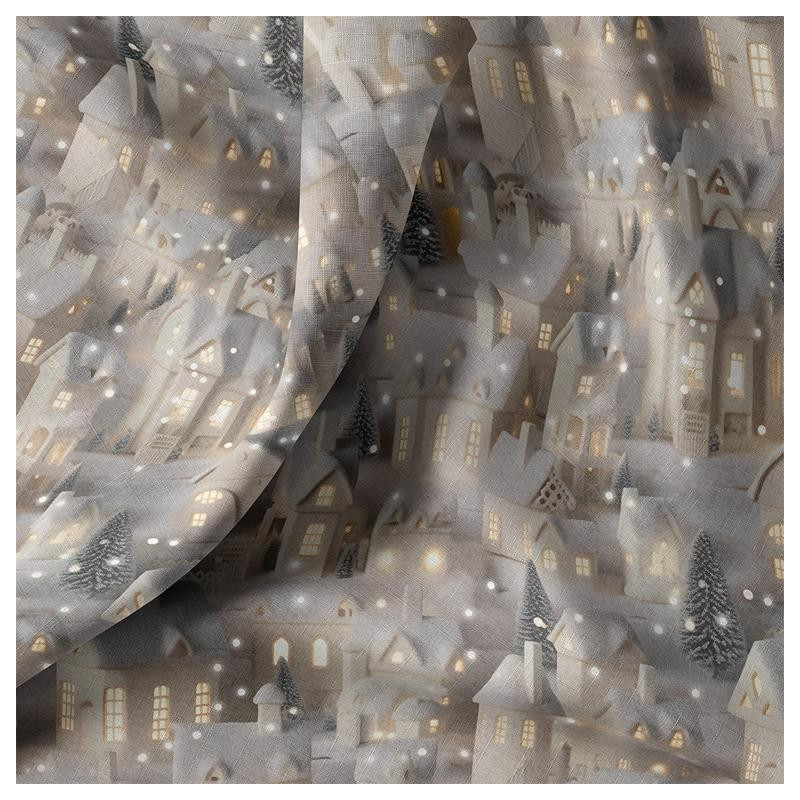 Printed Cotton REVEILLON Gray / White